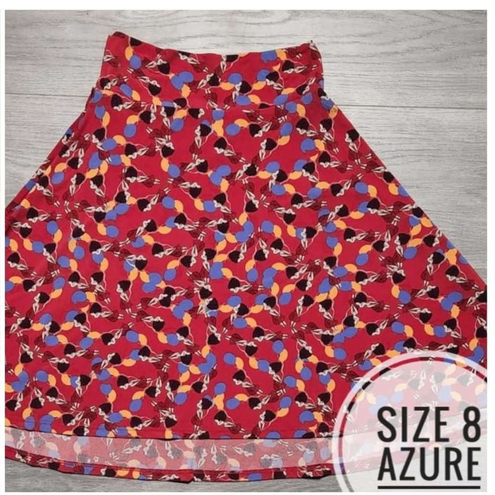 Red Patterned LuLaRoe Skirt